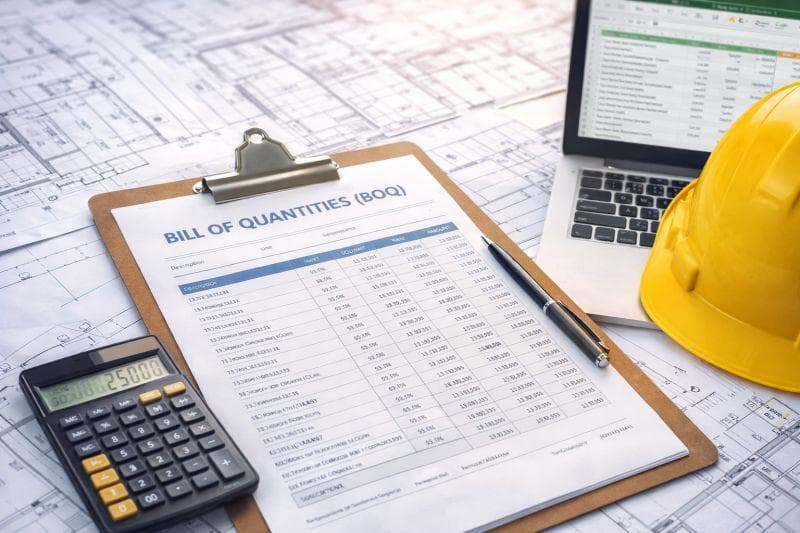 Bill of quantities document