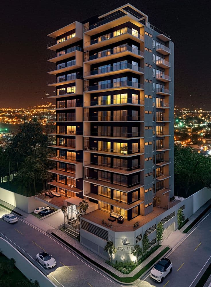 A contemporary multi-storey residential building